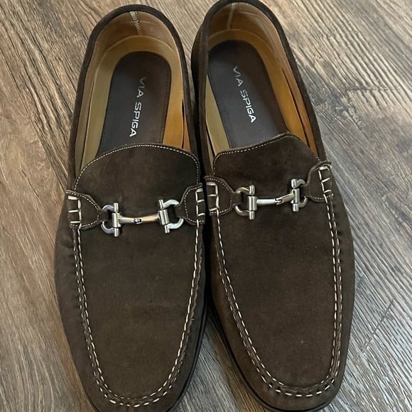 Brown Suede Horsebit Loafers - Picture 7 of 9